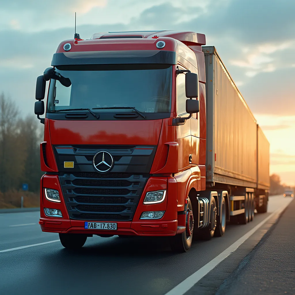 LKW mit grünen Umweltzeichen